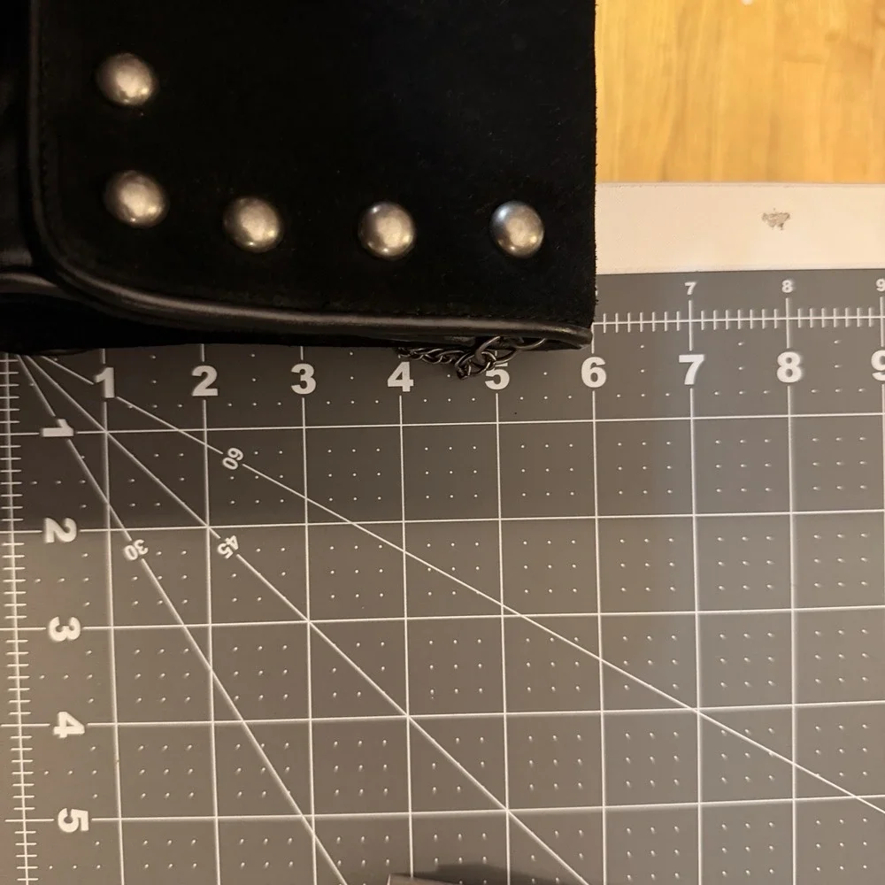 Isaac Mizrahi X Target Black Suede Studded Chain Strap Handbag